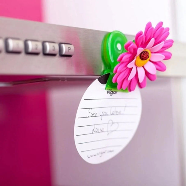 Vigar Flower Power Pink Magnet Clip 3pc