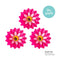 Vigar Flower Power Pink Magnet Clip 3pc