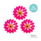 Vigar Flower Power Pink Magnet Clip 3pc