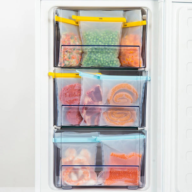 Nostik Reusable Freezer Bags + Clips Set of 4