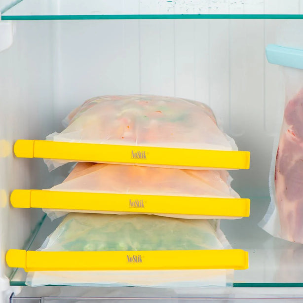 Nostik Reusable Freezer Bags + Clips Set of 4