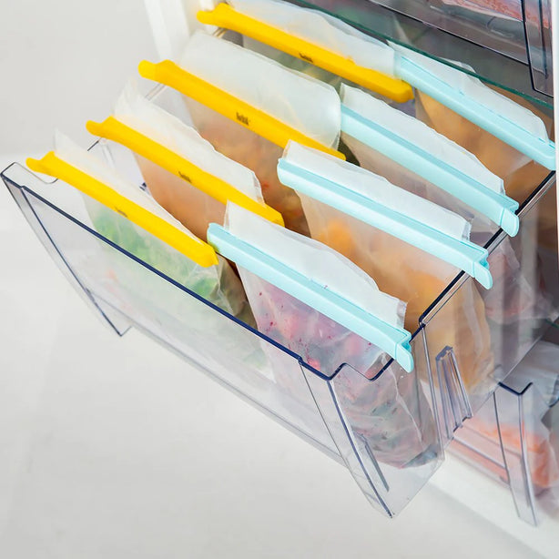 Nostik Reusable Freezer Bags + Clips Set of 4