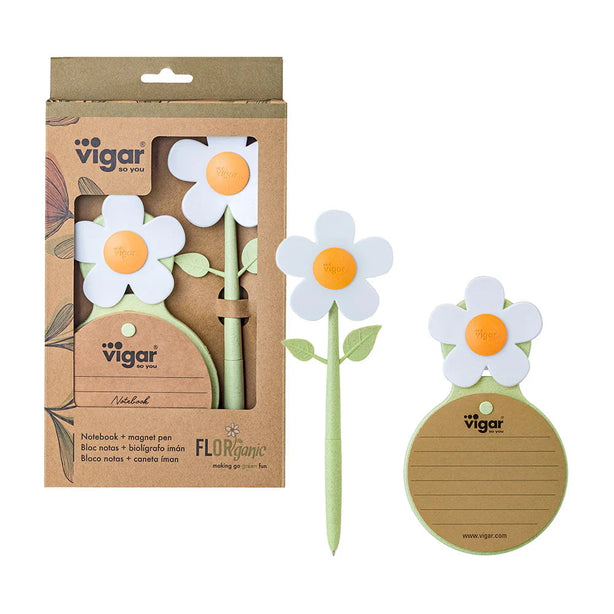 Florganic Pen with Magnet + Notebook with Suction Set