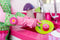 Vigar Flower Power Set (Gloves, Pink Dish Brush With Vase, Sponge Holder)