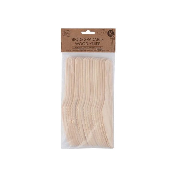 Eco Basics Biodegradable Wood Knife – 18pcs