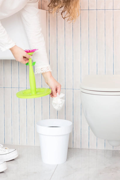 Vigar Flower Power White 3L Bathroom Bin