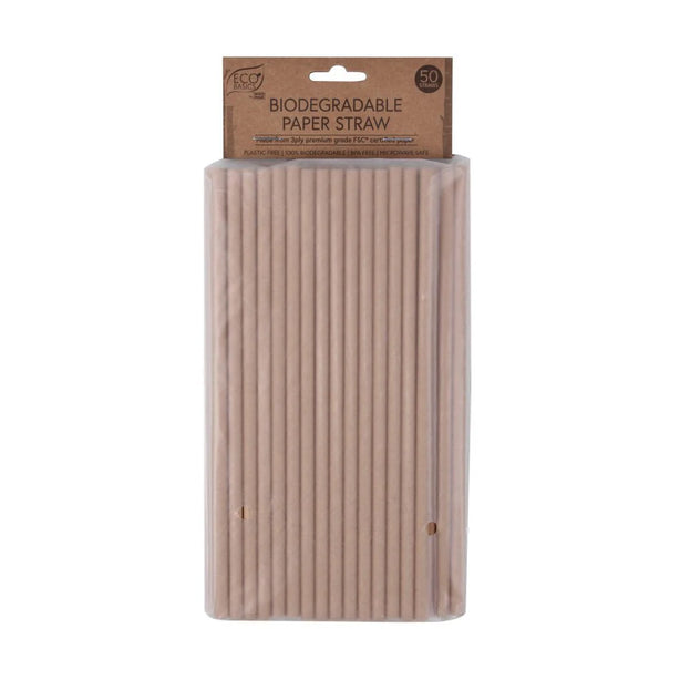 Eco Basics Biodegradable Paper Straw 50pc