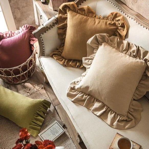Ramie Ruffle Cushion