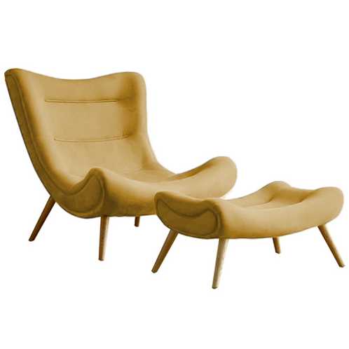Italian Oakwood Lounge Chair