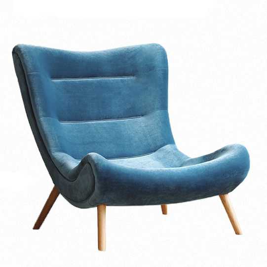 Italian Oakwood Lounge Chair