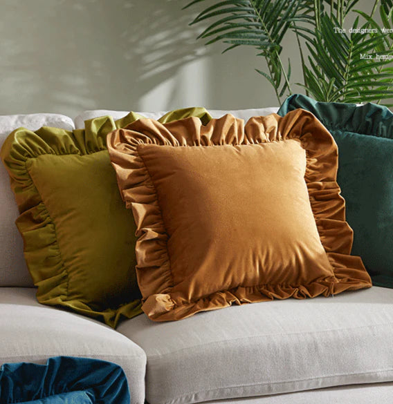 Velvet Ruffle Cushion