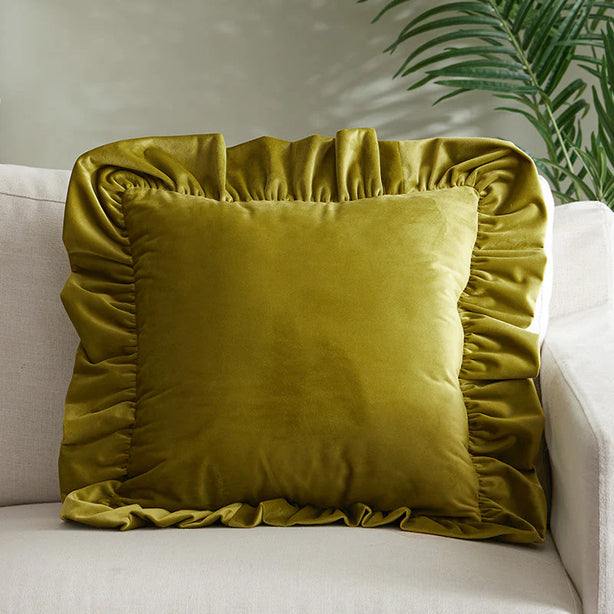 Velvet Ruffle Cushion