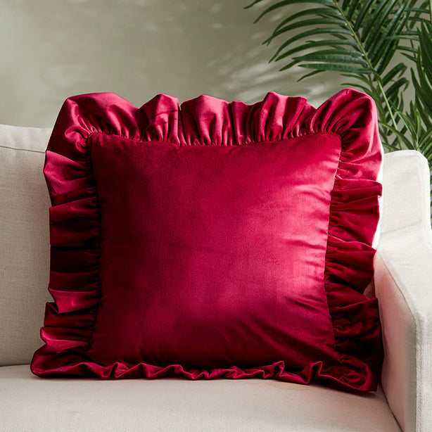 Velvet Ruffle Cushion
