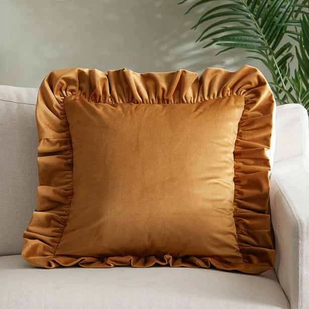 Velvet Ruffle Cushion
