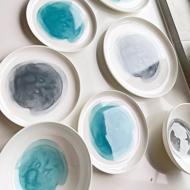 Watercolor Bone China Dinning Set