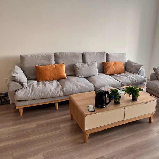 Oak Linen Sofa