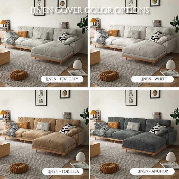 Oak Linen Sofa