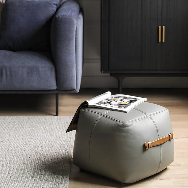Cowhide Leather Ottoman