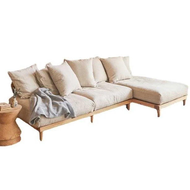 French Linen Ashwood Sofa