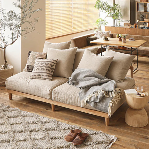 French Linen Ashwood Sofa