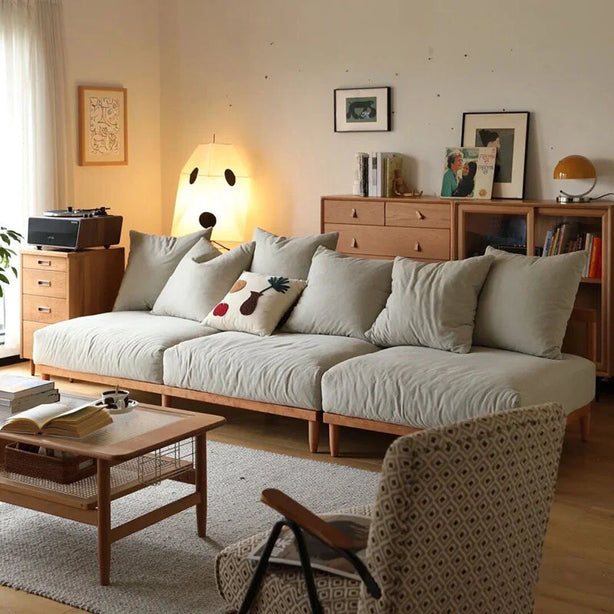 French Linen Ashwood Sofa