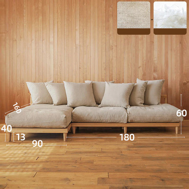 French Linen Ashwood Sofa