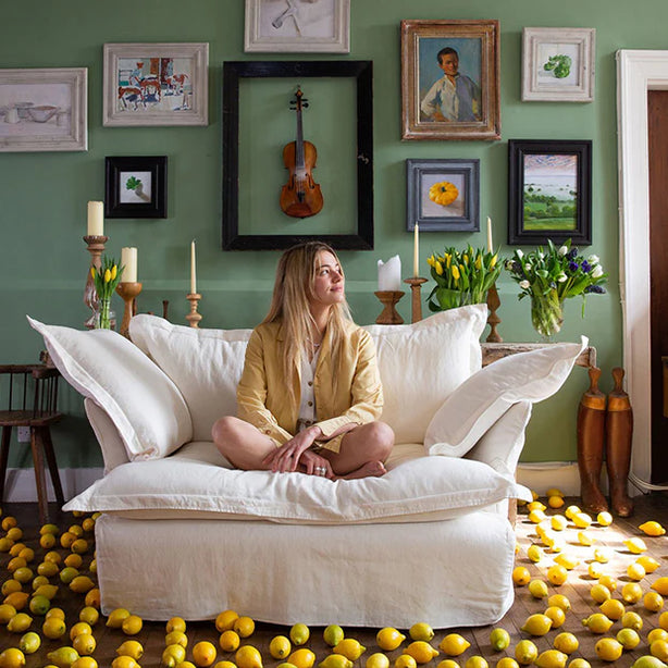 French Pinewood Sofa