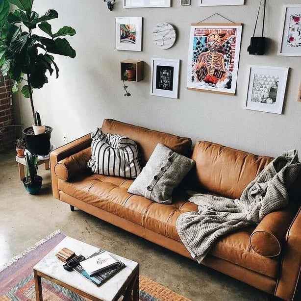 Italian Cowhide Leather Sofa