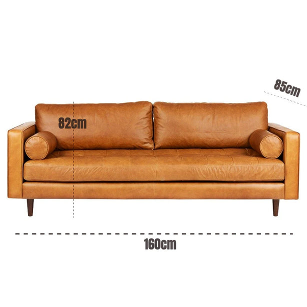 Italian Cowhide Leather Sofa