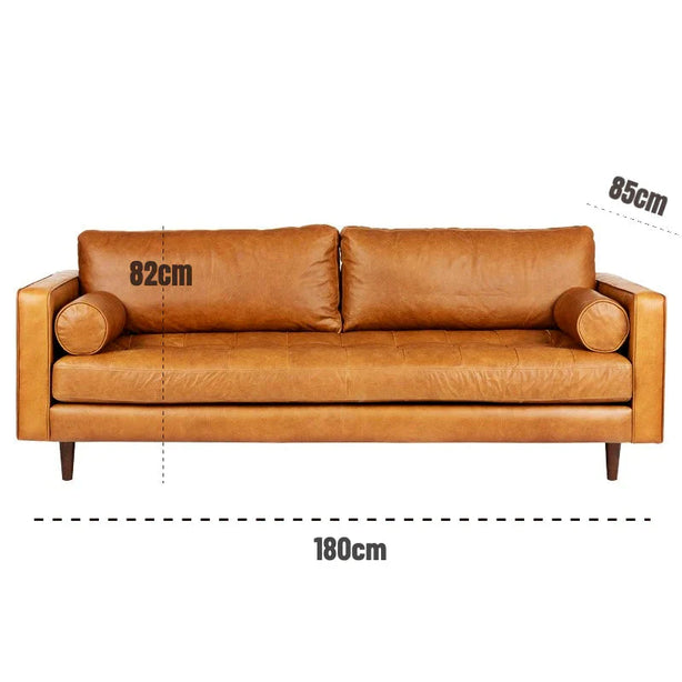 Italian Cowhide Leather Sofa