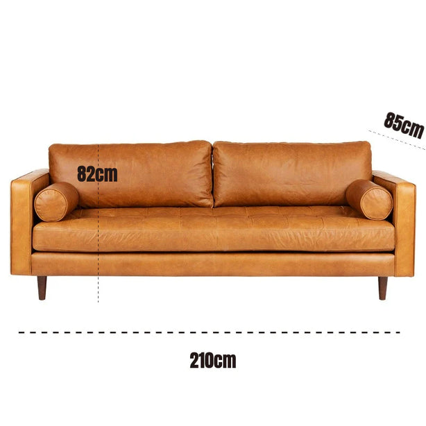 Italian Cowhide Leather Sofa