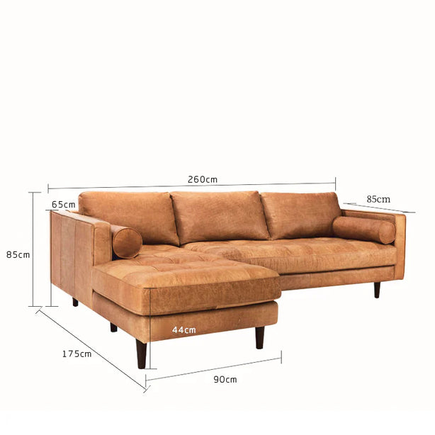 Italian Cowhide Leather Sofa