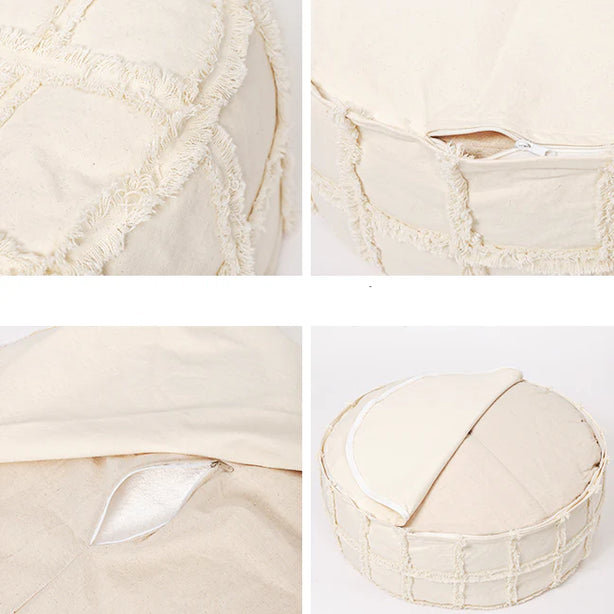 Cotton Tassel Pouf