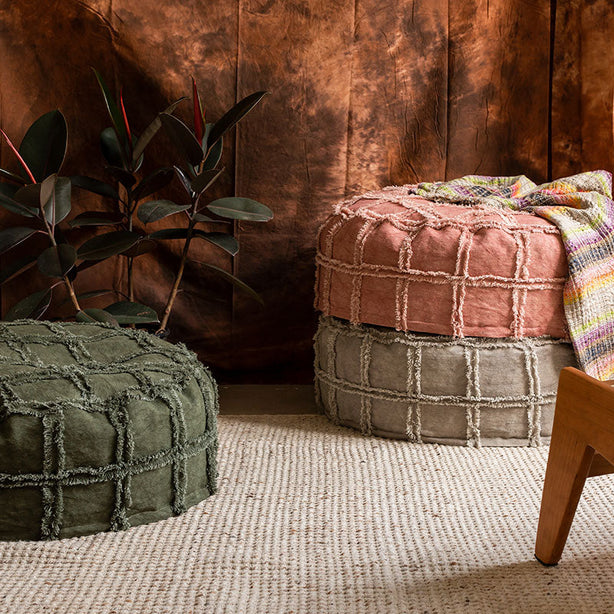 Cotton Tassel Pouf
