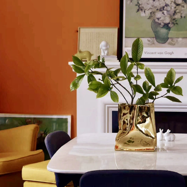Gold Leaf Vase