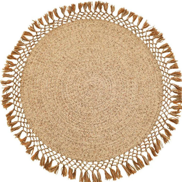 Round Tassel Jute Rug