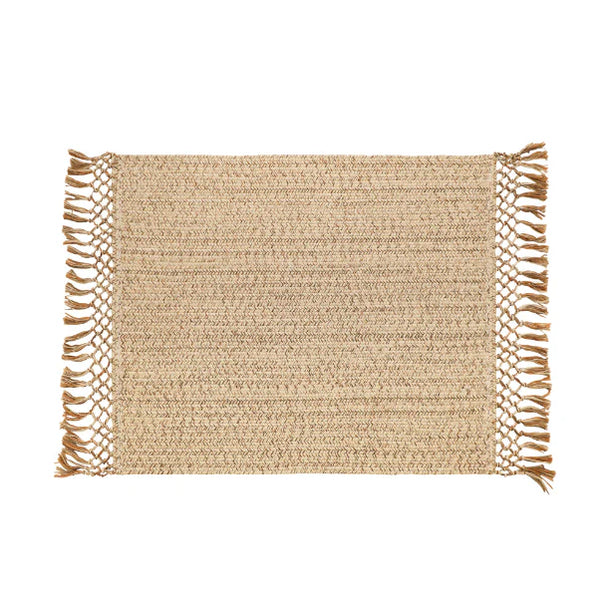 Rectangular Tassel Jute Mat