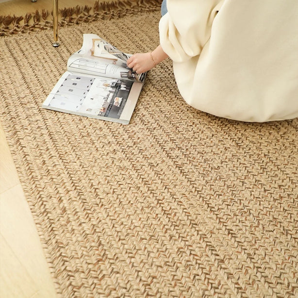 Rectangular Tassel Jute Mat