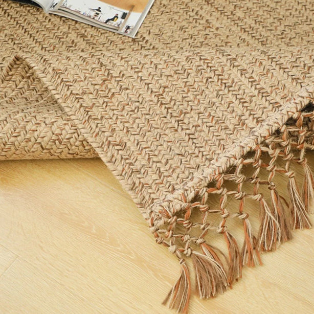 Rectangular Tassel Jute Mat