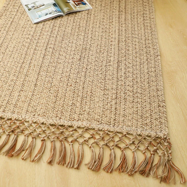Rectangular Tassel Jute Mat