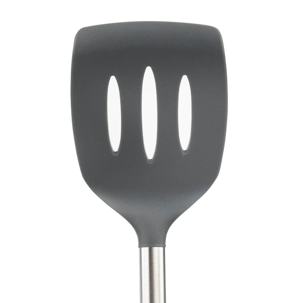 Silicone Slotted Turner with Stainless Steel Handle