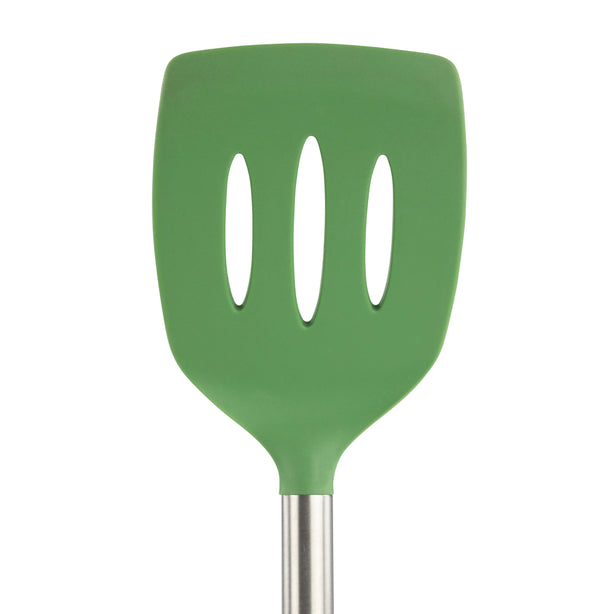 Silicone Slotted Turner with Stainless Steel Handle