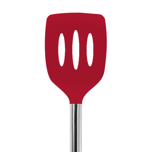 Silicone Slotted Turner with Stainless Steel Handle
