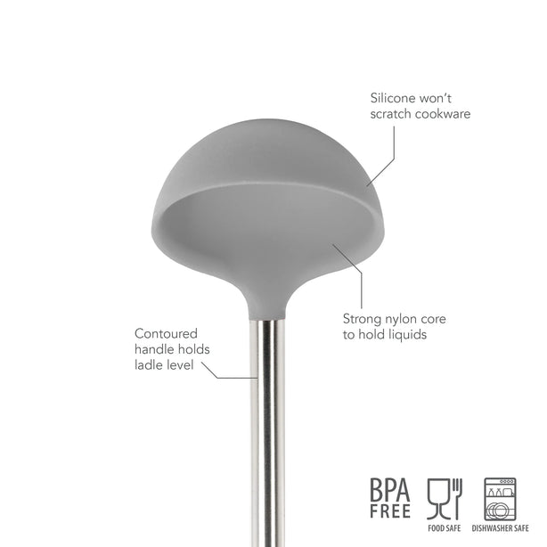Silicone Ladle - Stainless Steel Handle