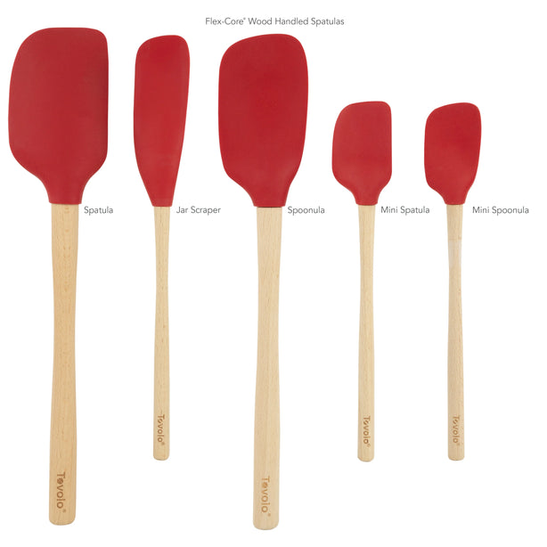 Flex-Core® Wood Handled Silicone Spatula Set of 5