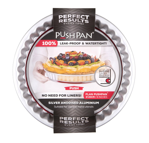 PushPan Round Flan,Tart & Quiche Pan - Anodised Aluminium