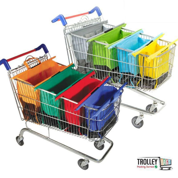 Reusable Grocery Shopping Trolley Bags Original - Set of 4 Bags