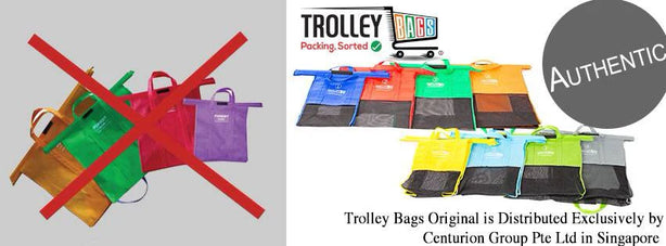 Reusable Grocery Shopping Trolley Bags Original - Set of 4 Bags