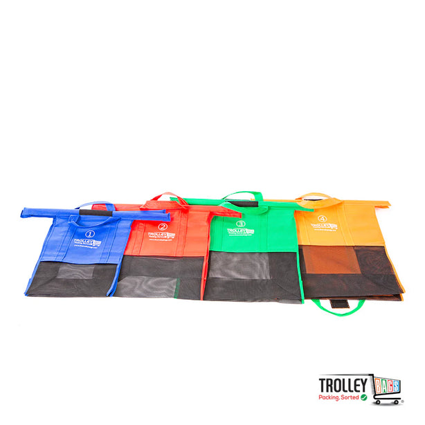 Reusable Grocery Shopping Trolley Bags Original - Set of 4 Bags