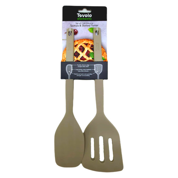 Elements All Silicone Spatula/Slotted Turner - Set of 2